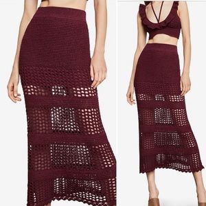 BCBG Maxazria Long Maroon Skirt